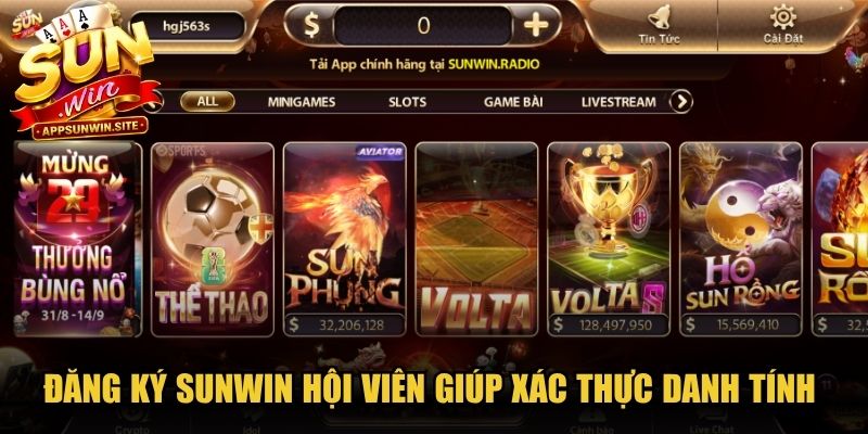Đăng ký Sunwin hội viên giúp xác thực danh tính của người chơi