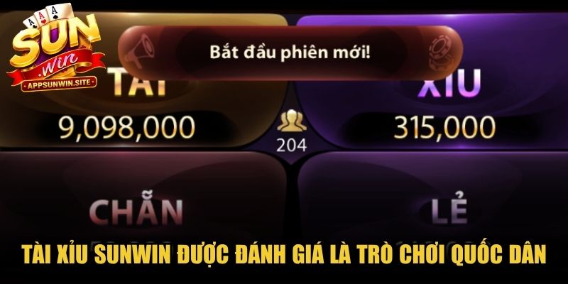 Tài Xỉu Sunwin được cộng đồng đánh giá là trò chơi quốc dân